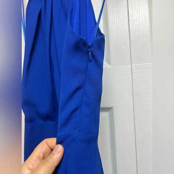 Blue chiffon fit and flare Express dress size 2 in Excellent pre owned condition - Picture 7 of 11